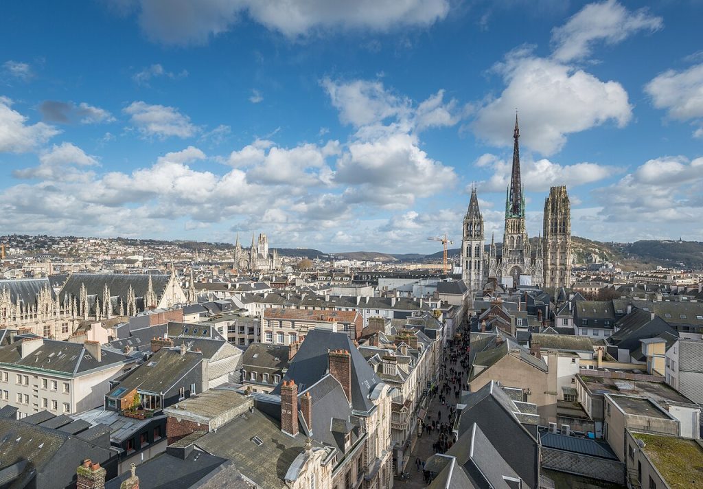 Les toits de Rouen et la cathédrale Notre-Dame vus depuis le Gros-Horloge (Rouen)